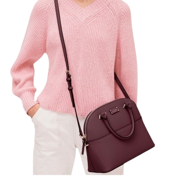 Kate Spade Grove Street Carli Medium Satchel Handbag in Cherrywood Red NWOT - Picture 4 of 17